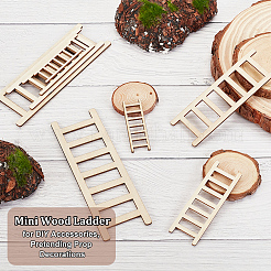40Pcs 4 Style Unfinished Wooden Mini Ladders&nbsp;WOOD-OC0003-63