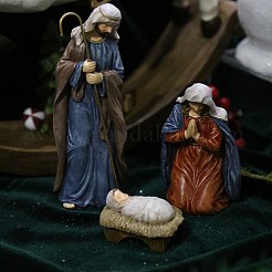 3Pcs Sharprepublic Christmas Nativity Resin Display Decorations&nbsp;PW-WGF29AF-01