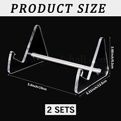 2Pcs 1-Tier Acrylic Keyboard Display Stands with Platinum Plated Iron Supports&nbsp;ODIS-CP0001-12B