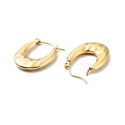 Ion Plating(IP) 304 Stainless Steel Chunky Oval Hoop Earrings for Women&nbsp;EJEW-A076-06G