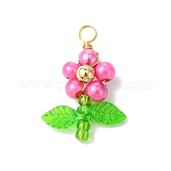 10Pcs 10 Colors Pearlized Glass Pearl Pendants&nbsp;PALLOY-JF03388