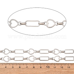 304 Stainless Steel Rectangle & Heart Link Chains&nbsp;SA-CBAE0F2-06P