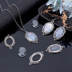 100 Pcs DIY Oval Pendant Making Kits&nbsp;TIBEP-AR0001-02AS