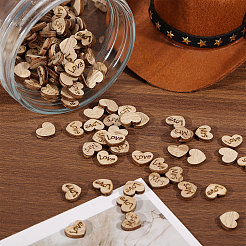 1400Pcs 2 Styles Heart Wood Craft Supplies&nbsp;WOOD-GL0001-23