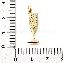 Brass Micro Pave Cubic Zirconia Pendants&nbsp;KK-Q043-18G