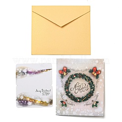 Rectangle 3D Christmas Tree Pop Up Paper Greeting Card&nbsp;AJEW-P124-D01