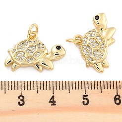 Brass Pave Clear Cubic Zirconia Pendants&nbsp;KK-U009-12H-G