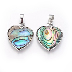 Abalone Shell/Paua Shell Pendants&nbsp;SSHEL-L008-63P