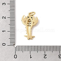 Brass Micro Pave Clear Cubic Zirconia Pendants&nbsp;KK-Z160-15G-01