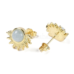 Natural Mixed Stone Stud Earrings&nbsp;EJEW-K288-01G