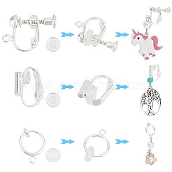 18Pcs 3 Style Brass Clip-on Earring Findings&nbsp;FIND-SC0003-96S