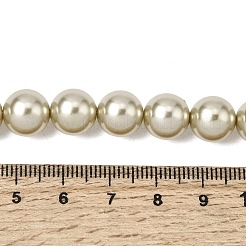Baking Paint Pearlized Glass Pearl Round Bead Strands&nbsp;PEAR-H019-02D-14