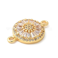 Brass Micro Pave Cubic Zirconia Connector Charms&nbsp;KK-U053-19G