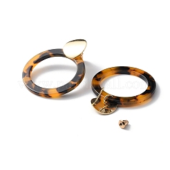 Acrylic Big Circle Ring Stud Earrings with Iron Pins for Women&nbsp;EJEW-WH0017-02P