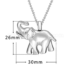 Stainless Steel Elephant Pendant Urn Ashes Necklaces&nbsp;PW-WG7E14C-01