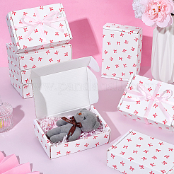 Red Bowknot Printed Cardboard Paper Packaging Boxes&nbsp;CON-WH0095-178A