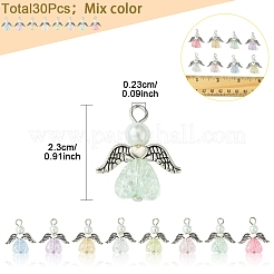 30Pcs Angel Acrylic & Glass Pendant&nbsp;PALLOY-FZ00016