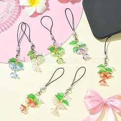12Pcs 6 Colors Acrylic & Glass & Lampwork Mobile Straps&nbsp;HJEW-CJ00077