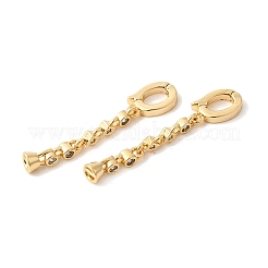 Brass Micro Pave Clear Cubic Zirconia Fold Over Clasps&nbsp;KK-Z149-15G