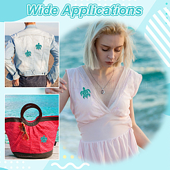 Polyester & Felt Embroider Thread Iron on/Sew On Patches&nbsp;PATC-WH0023-36