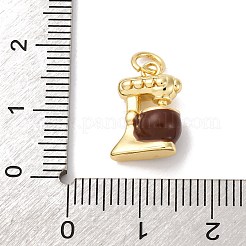 Brass Enamel Charms&nbsp;KK-Q098-31G-A
