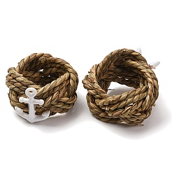 5Pcs 5 Styles Gourd Grass with Opaque Resin Napkin Rings&nbsp;AJEW-PH01702