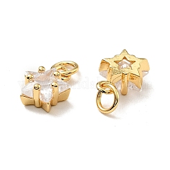 Eco-friendly Brass Micro Pave Cubic Zirconia Pendants&nbsp;KK-D080-44G-01