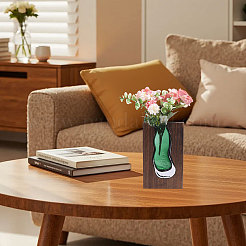 Wood Glass Vase Ornaments&nbsp;AJEW-WH0481-728