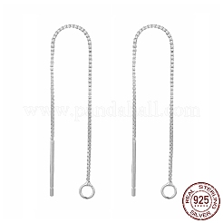 Anti-Tarnish Rhodium Plated 925 Sterling Silver Ear Stud Findings&nbsp;STER-G022-04P