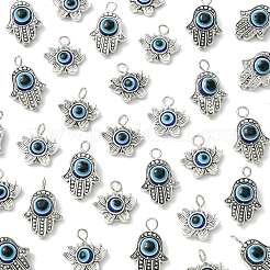 10Pcs Evil Eye Resin & Alloy Pendants&nbsp;PALLOY-FS00058-03
