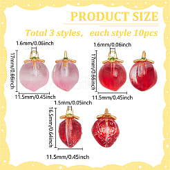 30Pcs 3 Styles Handmade Lampwork Fruit Pendants&nbsp;LAMP-WR0001-05