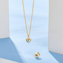 2Pcs 925 Sterling Silver Puffed Heart Charms with Jump Rings&nbsp;STER-UN0001-61G