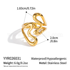 Irregular 304 Stainless Steel Cuff Open Rings for Women&nbsp;LD5997
