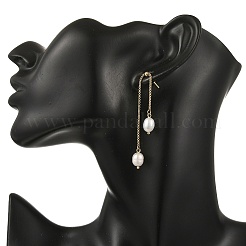 304 Stainless Steel & Natural Cultured Freshwater Pearl Dangle Earrings&nbsp;EJEW-JE07380