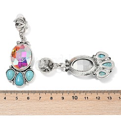 Alloy Synthetic Turquoise Dangle Stud Earrings&nbsp;LS-EJEW-U053-04B-AS