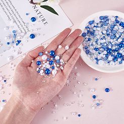 60g Resin patch multi size mixed pearl patch DIY jewelry accessories(2 bags)&nbsp;JX586M