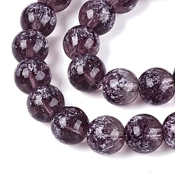 Transparent Half Spray Painted Glass Beads Strands&nbsp;GLAA-Q110-02A-10