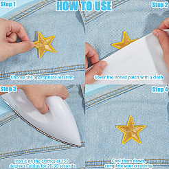 20Pcs 2 Colors Star Computerized Embroidery Cloth Iron on/Sew on Patches&nbsp;FIND-CP0002-13