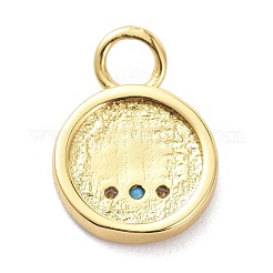 Brass Micro Pave Cubic Zirconia Pendants&nbsp;ZIRC-P085-17G