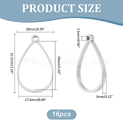 16Pcs 304 Stainless Steel Open Back Bezel Pendants&nbsp;FIND-UN0002-90A
