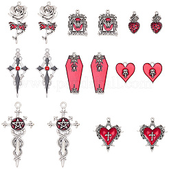 16Pcs 8 Styles Hallowmas Alloy Enamel Pendants&nbsp;ENAM-SC0007-39