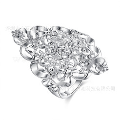Hollow Out Flower Brass Finger Rings for Women&nbsp;FS-WG816AE-03