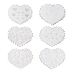 6Pcs 6 Styles DIY Flower & Animal & Heart Shape Nail Art Ornament Silicone Molds&nbsp;DIY-TA0004-22