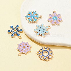 6Pcs 6 Styles Christmas Zinc Alloy Enamel Pendants&nbsp;FIND-FS0001-78