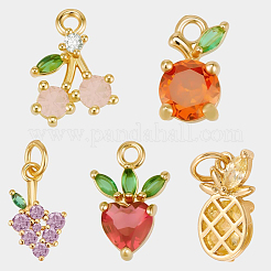 10Pcs 5 Styles Brass Charms&nbsp;ZIRC-BBC0003-39