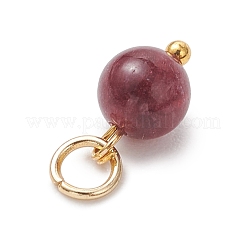 Dyed Natural Green Jade Imitation Tourmaline Round Bead Charms&nbsp;PALLOY-JF05068