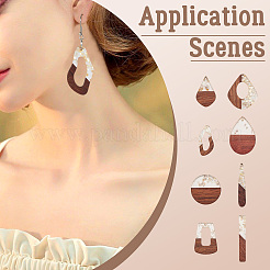 DIY Brass & Resin & Wood Pendant Dangle Earring Kits&nbsp;DIY-TA0010-66