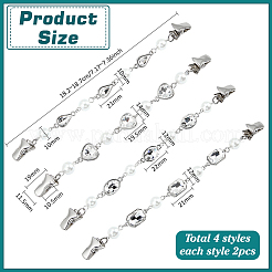 8Pcs 4 Styles Alloy Cardigan Clips&nbsp;HJEW-PH02390
