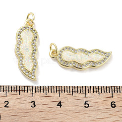 Brass Micro Pave Clear Cubic Zirconia Pendants&nbsp;KK-L213-040G
