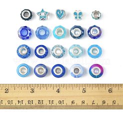 40Pcs 20 Styles Blue Series Resin European Beads&nbsp;RPDL-FS0001-02